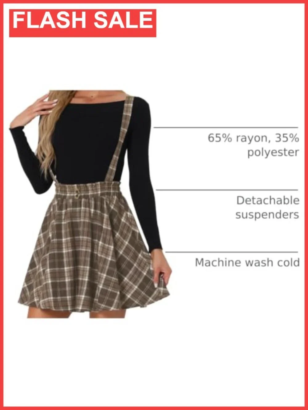 N/A plaid pleated